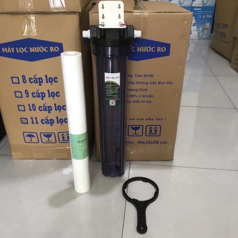Bộ lọc thô đầu nguồn 3 cốc lọc Aqua 20inh zen 21 đã kèm lõi lọc 123 - có giá sỉ