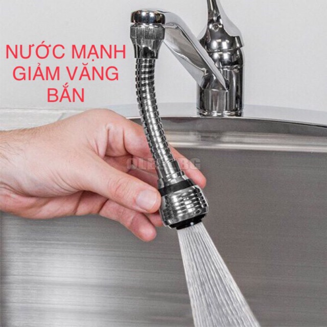 Đầu nối dài vòi nước tăng áp 360 độ cực mạnh 2 chế độ nước