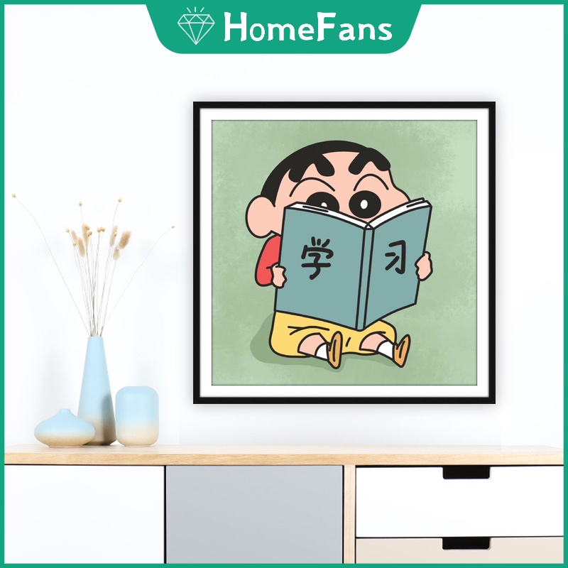 Bộ Tranh Đính Đá 5D Tự Làm Hình Shin-Chan Nhật Bản 30x30cm / 40x40cm / 50x50cm