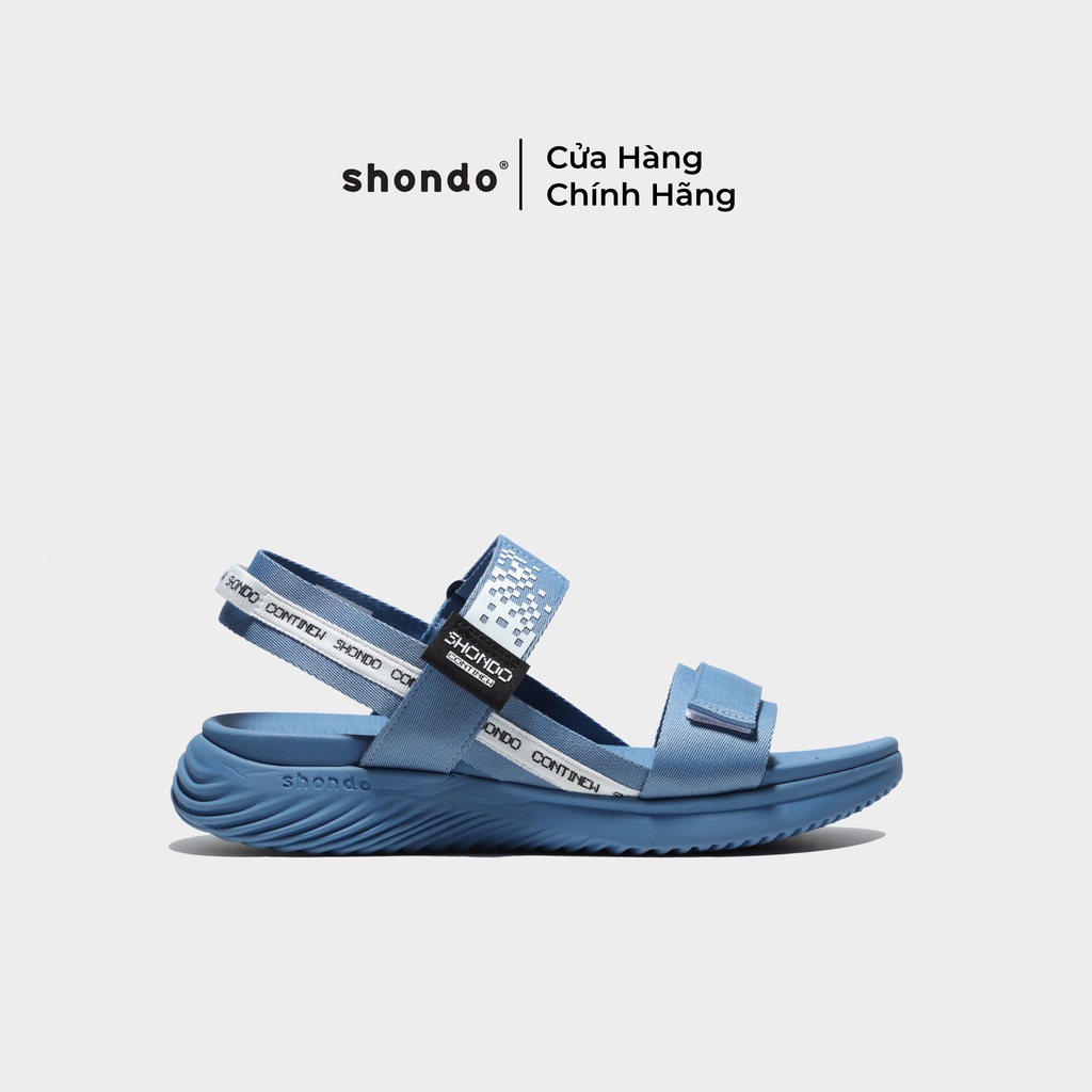 Giày Sandals Nam Nữ Shondo F7 Continew Full Xanh Coban F7N3333