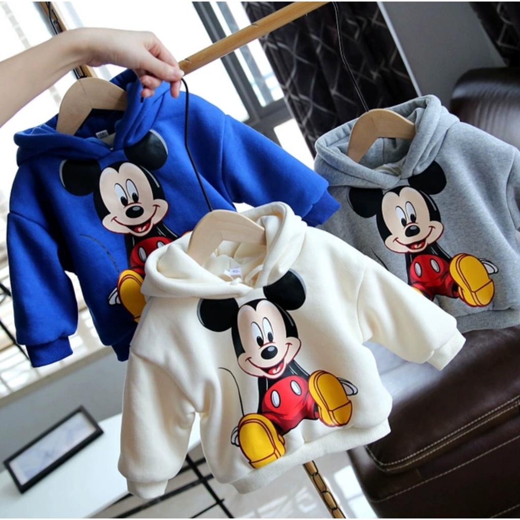 Áo Nỉ Hoodie Dài Tay Cho Bé Trai Và Bé Gái Hình Mickey Từ 5 Đến 32 Kg Chaarlie Kids