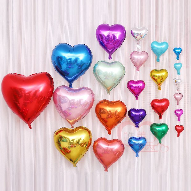 Bóng bay trang trí sinh nhật đám cưới hình trái tim -trái tim rỗng đủ 3 size