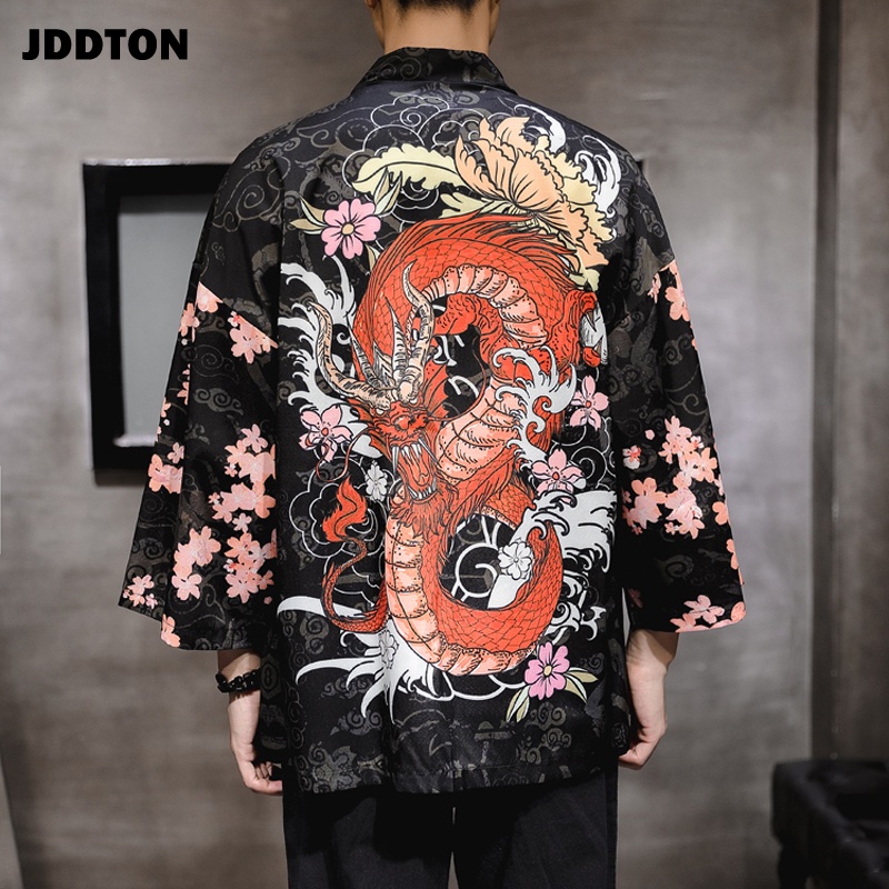 Áo Khoác Kimono In Họa Tiết Rồng Phong Cách Nhật Bản Cổ Điển JE084 556