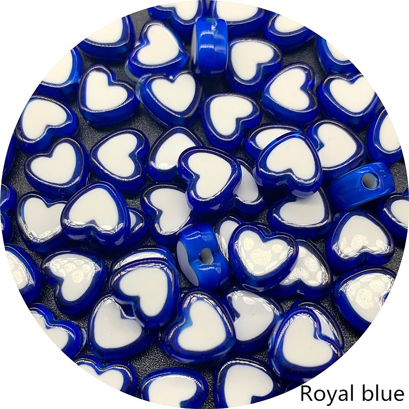 Bộ 50 Hạt Xỏ Hình Trái Tim 8mm Làm Trang Sức Thủ Công