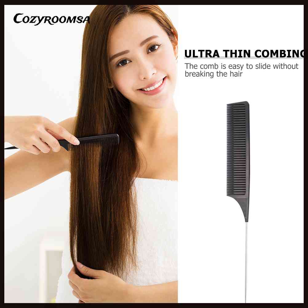 Lược Nhựa Nhuộm Tóc Có Đuôi Lông Kim Loại Mịn