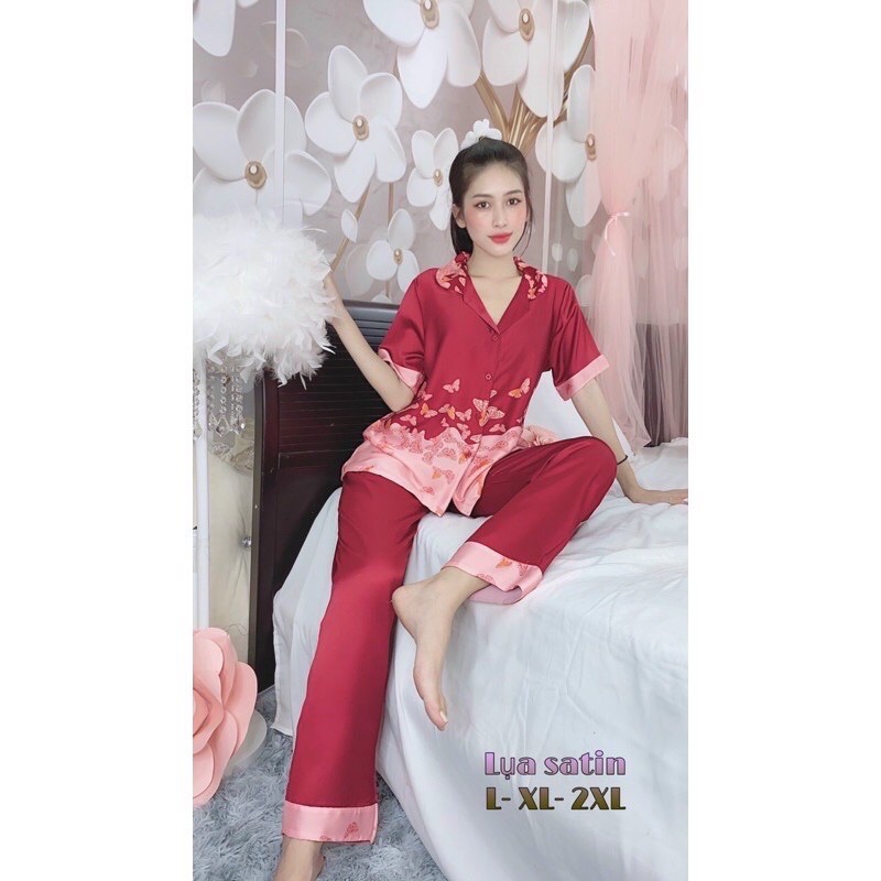 Bộ lửng lụa, bộ lụa dài satin có size từ 40-75kg