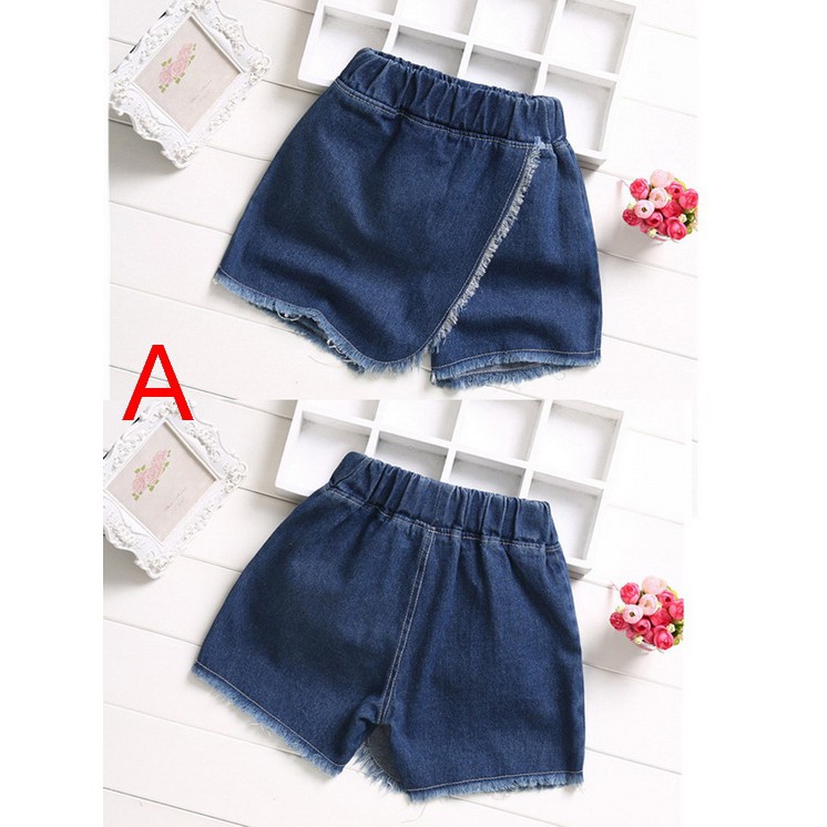 Quần Short Jean Giả Váy Thời Trang Xinh Xắn Cho Bé Gái 3-9 Tuổi