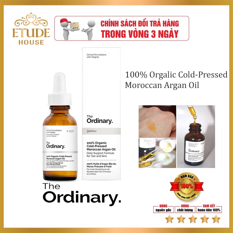 Tinh dầu Chống lão hoá, cải thiện nếp nhăn The Ordinary 100% Organic Cold-Pressed Moroccan Argan Oil 30ml ( HOT SALE ).