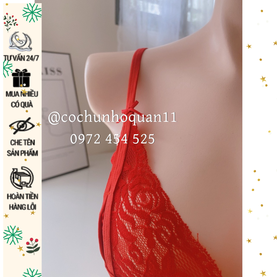 SET02 BỘ ĐỒ LÓT REN LỌT KHE 2 MẢNH REN XUYÊN THẤU GỢI CẢM - cochunhoquan11