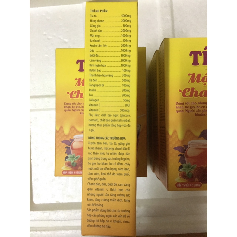 Trà Tía tô mật ong chanh đào ( Hộp 15 gói )
