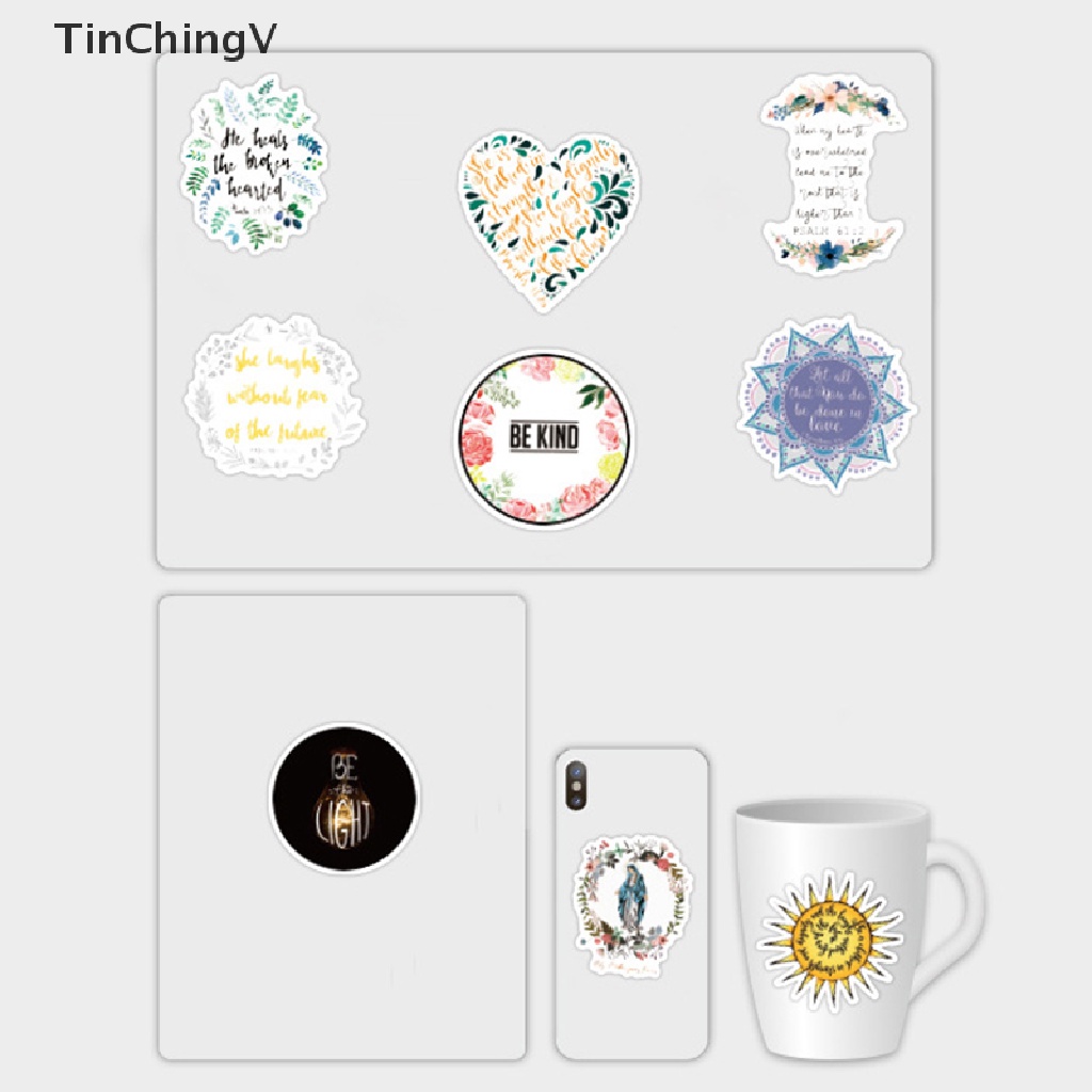 Set 50 Sticker Dán Trang Trí Ván Trượt / Tủ Lạnh DIY Hình Chúa Jesus