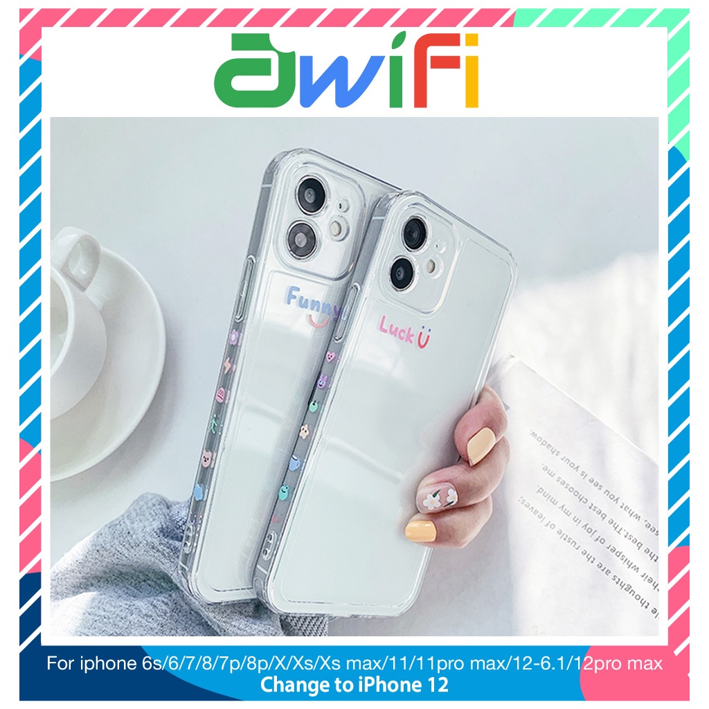 Ốp lưng iphone trong cạnh hình vuông funny 6plus/6s/6splus/7/7plus/8/8plus/x/xr/xs/11/12/pro/max/plus/promax-Awifi A3-10