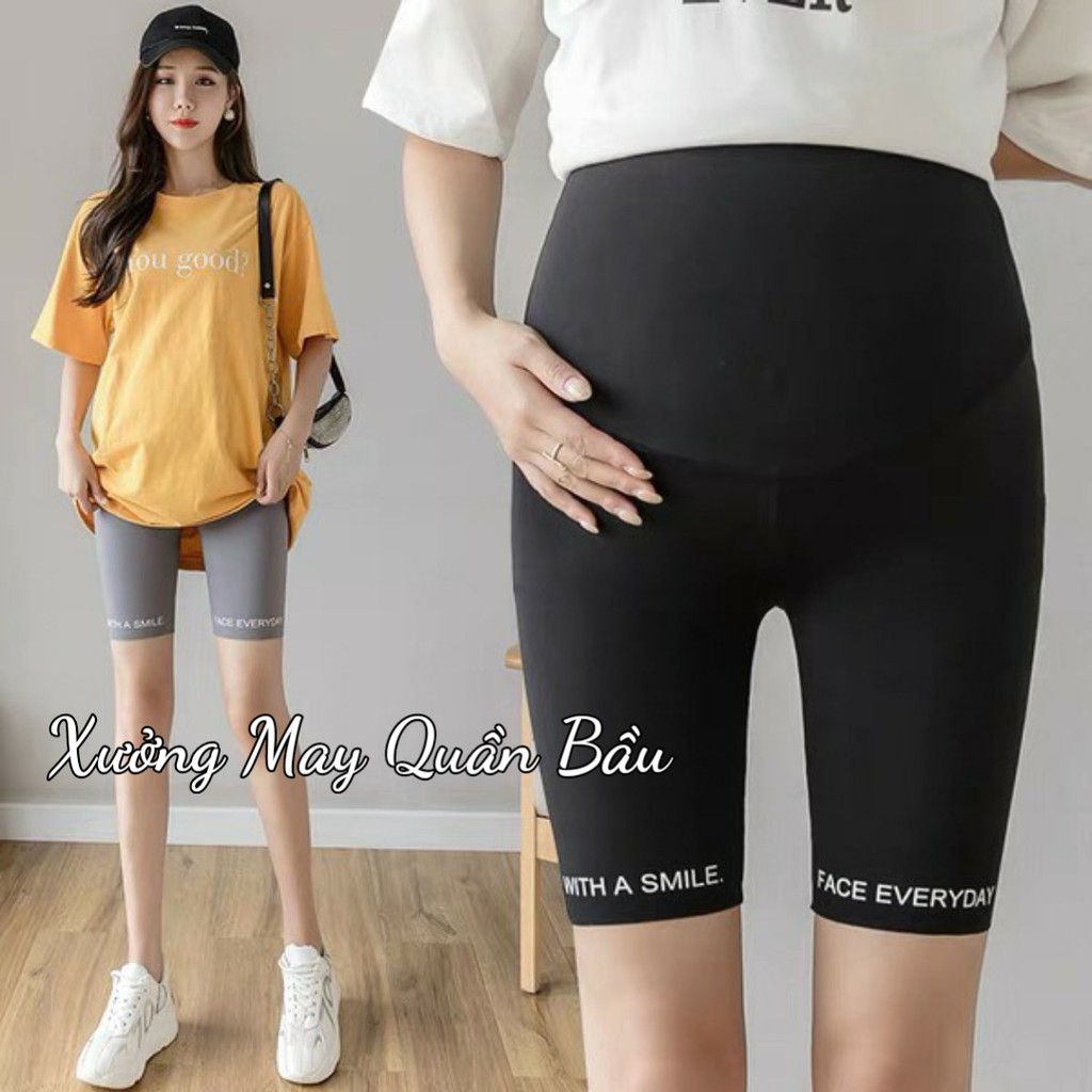 Quần Bầu Lửng chất Vải Zip quần co dãn cho mẹ bầu mặc thoải mái QBNZIP1008