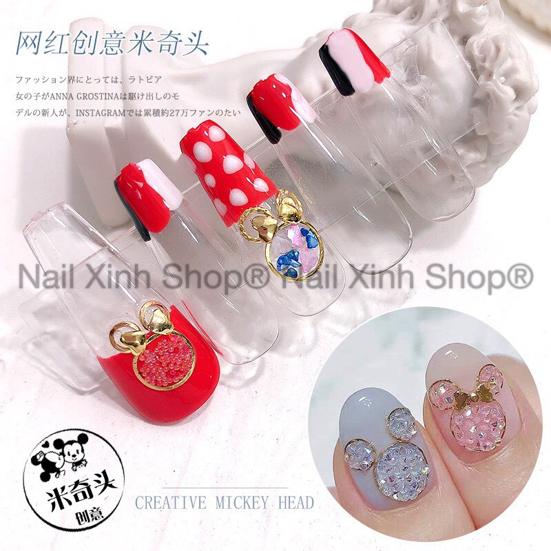 Khay tròn trang trí móng nail,charm nail, đá nail, phụ kiện nail art (phụ kiện mạ vàng)