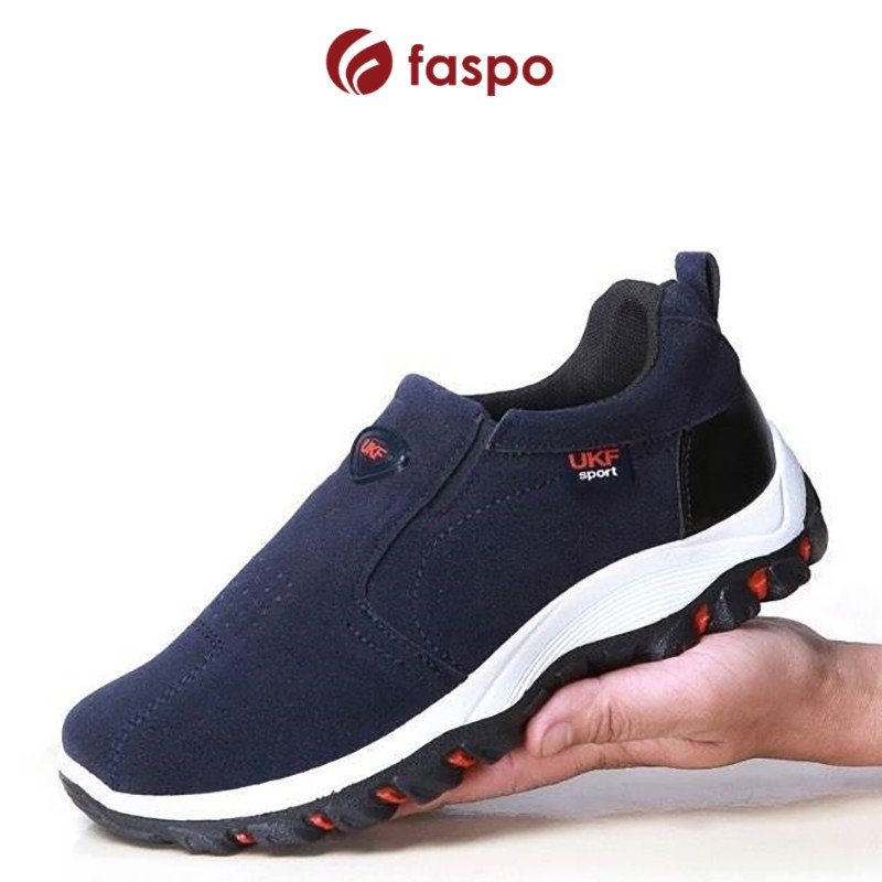 Giày lười phong cách thể thao nam loại cao cấp FASPO 009 (Màu Xanh Lam)