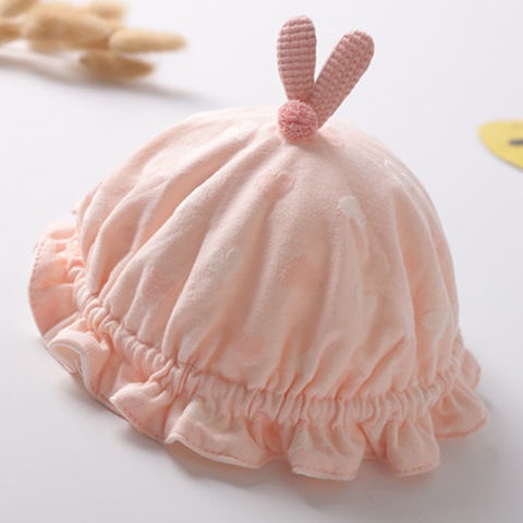 Mũ Cotton Thuần Khiết Siêu Dễ Thương Phong Cách Mới Cho Bé Gái Sơ Sinh
