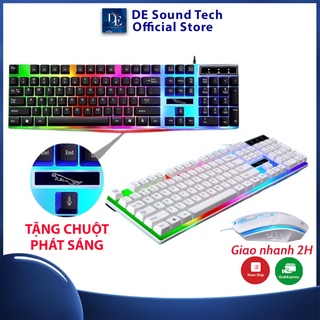 [Tặng Chuột] Bàn Phím Máy Tính Phát Sáng, Bàn Phím Gaming Full LED 7 Màu, Bàn Phím Chơi Game - Bảo Hành 12 Tháng