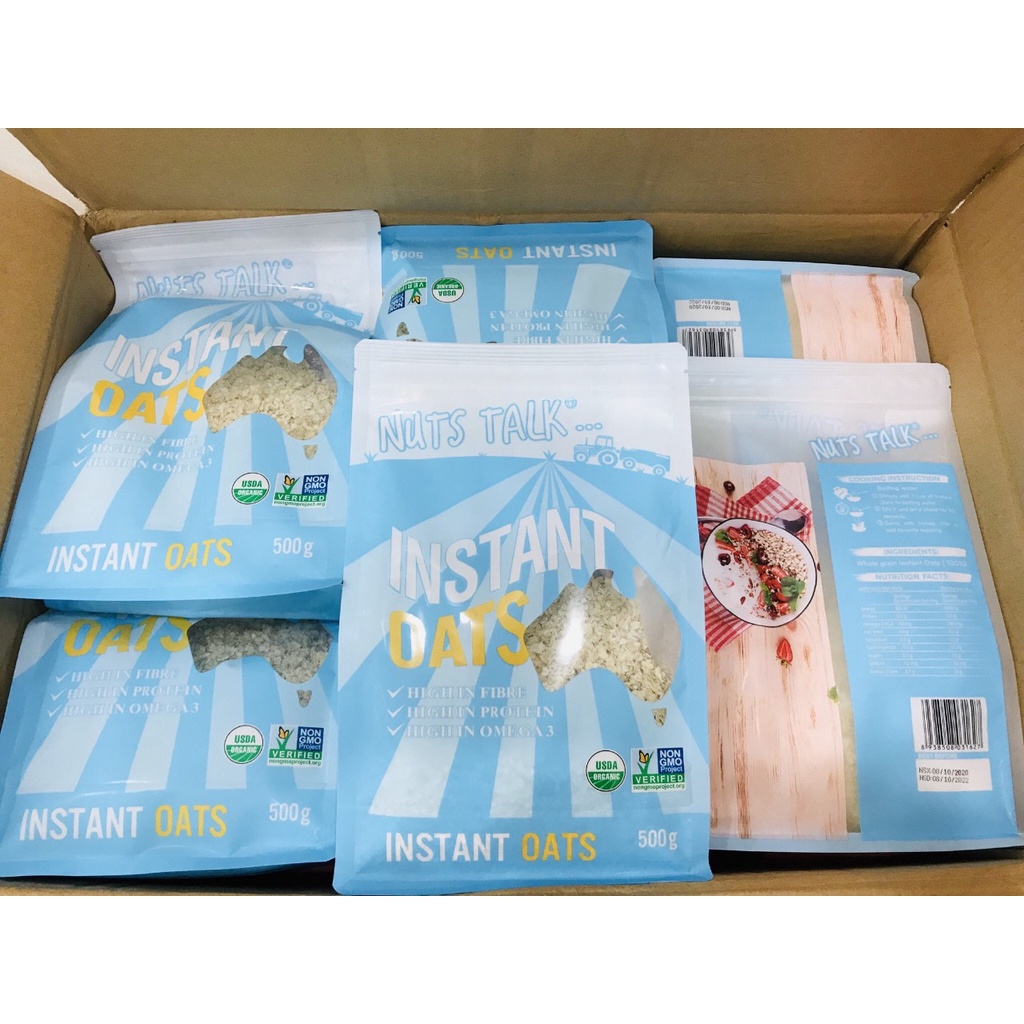 Yến mạch cán mỏng hữu cơ Nuts Talk 500gr