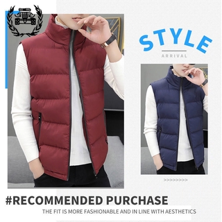 Áo khoác vest không tay màu trơn giữ ấm cho nam M-4XL