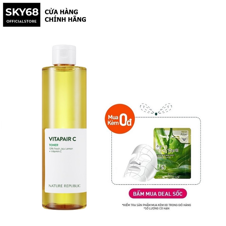 Nước Hoa Hồng Cấp Ẩm, Dưỡng Trắng Da Nature Republic Vitapair C Toner 300ml