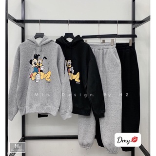 Bộ nỉ Micky dày in hình đáng yêu