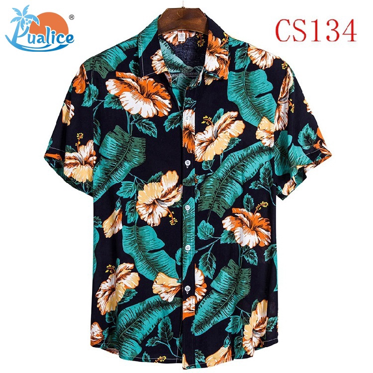 Hawaiian cauliflower flower shirt series high-quality cotton short-sleeved lapel shirt181 | BigBuy360 - bigbuy360.vn