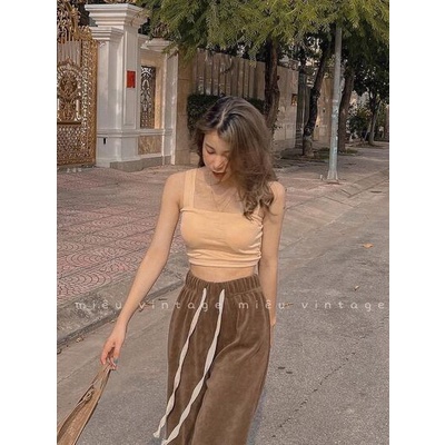 Áo croptop nữ 2 dây bản to