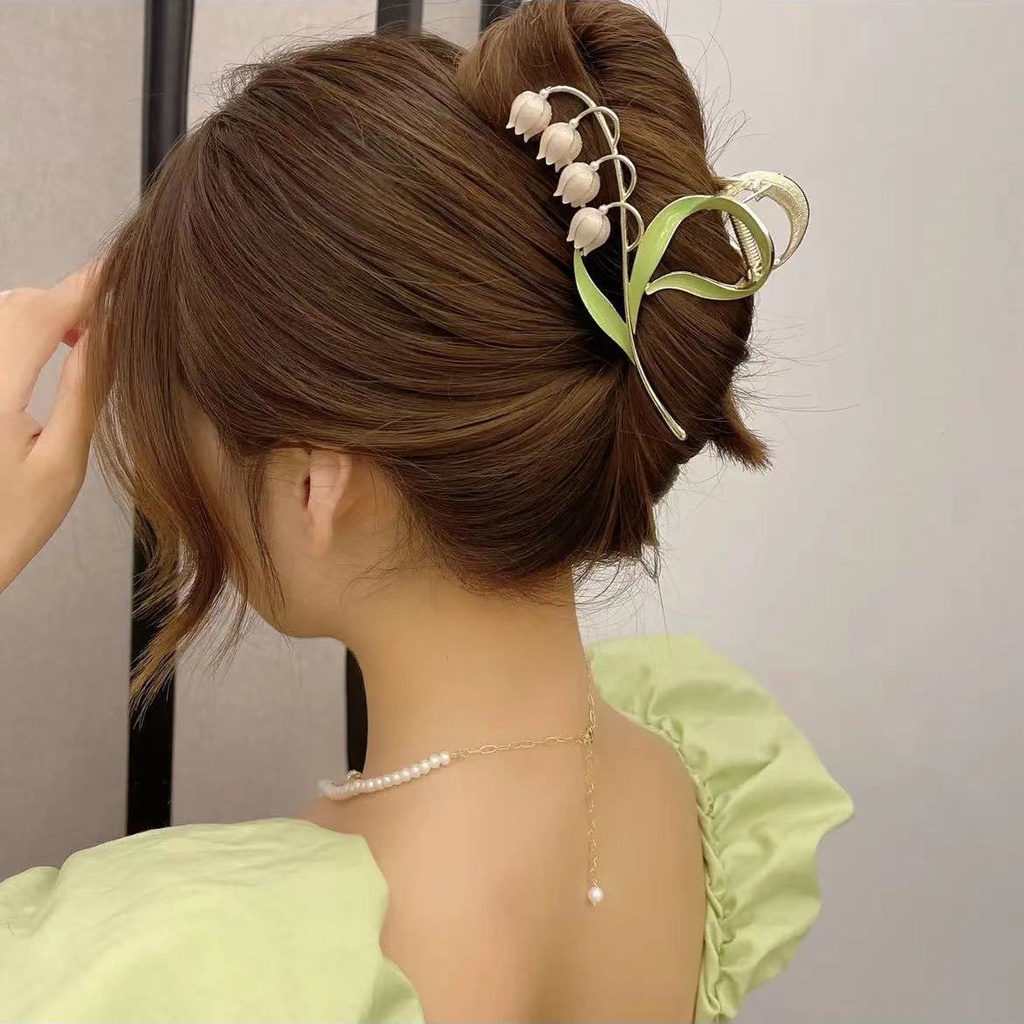 Kẹp Tóc Hình Hoa Lily Đơn Giản Cỡ Lớn Phong Cách Mới 2022 Cho Nữ