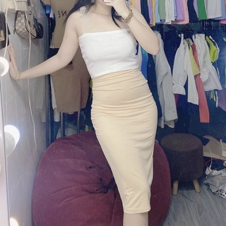 Chân váy thun lụa dáng dài ôm body