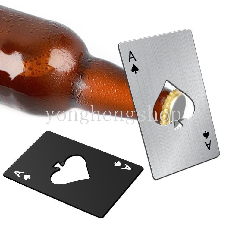 Dụng Cụ Mở Nắp Chai Hình Lá Bài Poker Bằng Thép Không Gỉ