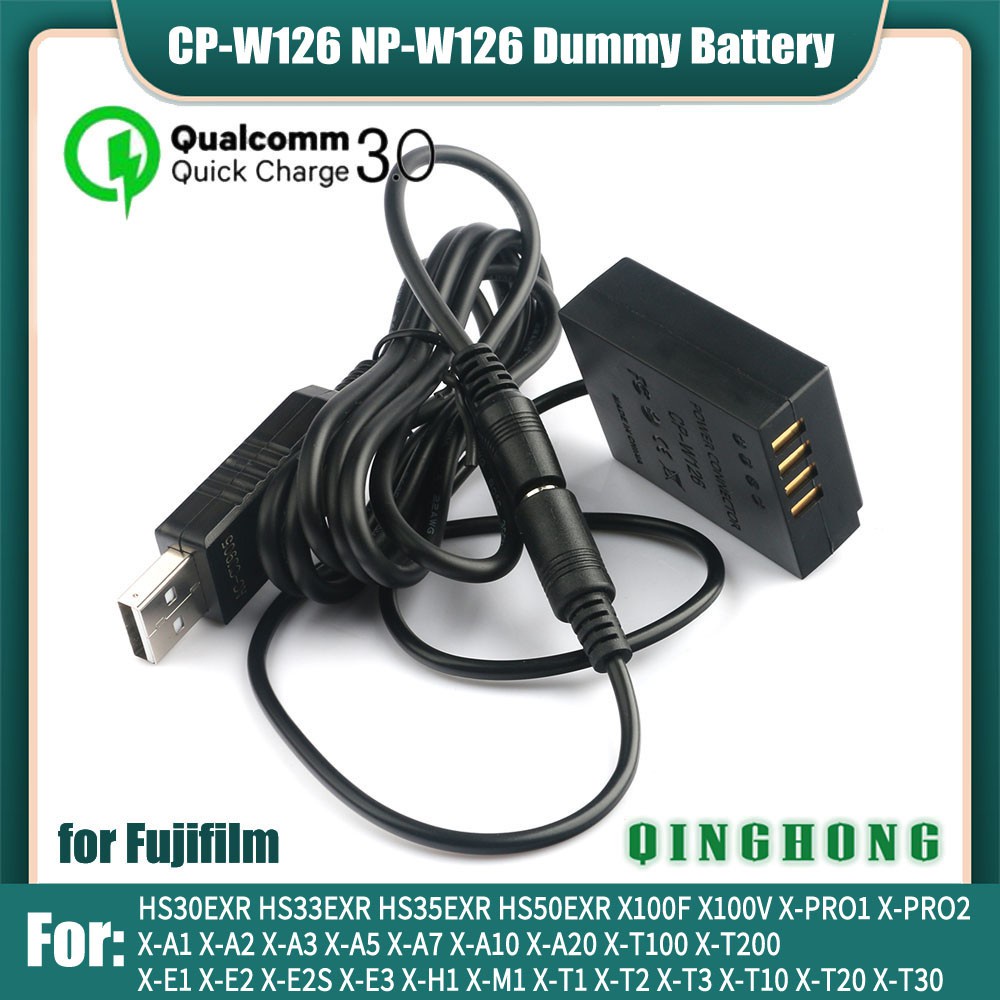 Pin Sạc Dự Phòng Qc3.0 Np-W126 W126S Dummy Cp-W126 & Sạc Dự Phòng Cho Fujifilm X-A3 X-A5 X-A7 X-A10 X-A20 X-Pro1 X-E2 X-A2 X-E3 X-A2 X-A1