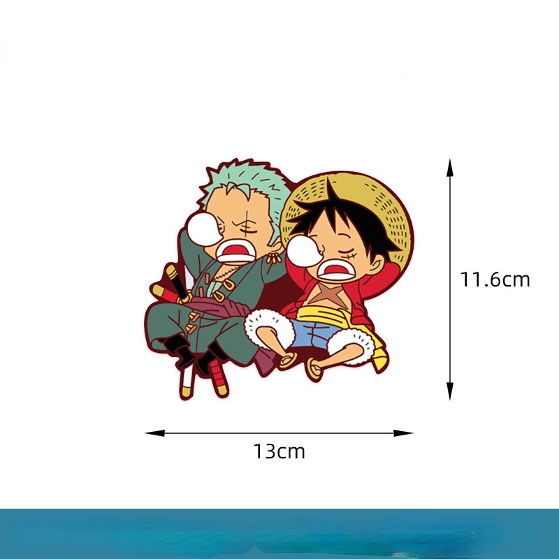 Zoro và Luffy!Miếng Dán Kính Chắn Gió Phía Sau Hình One Piece Cho Xe Mô Tô / Xe Hơi