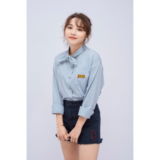 Áo Sơ Mi BOO nữ nơ cổ Boo