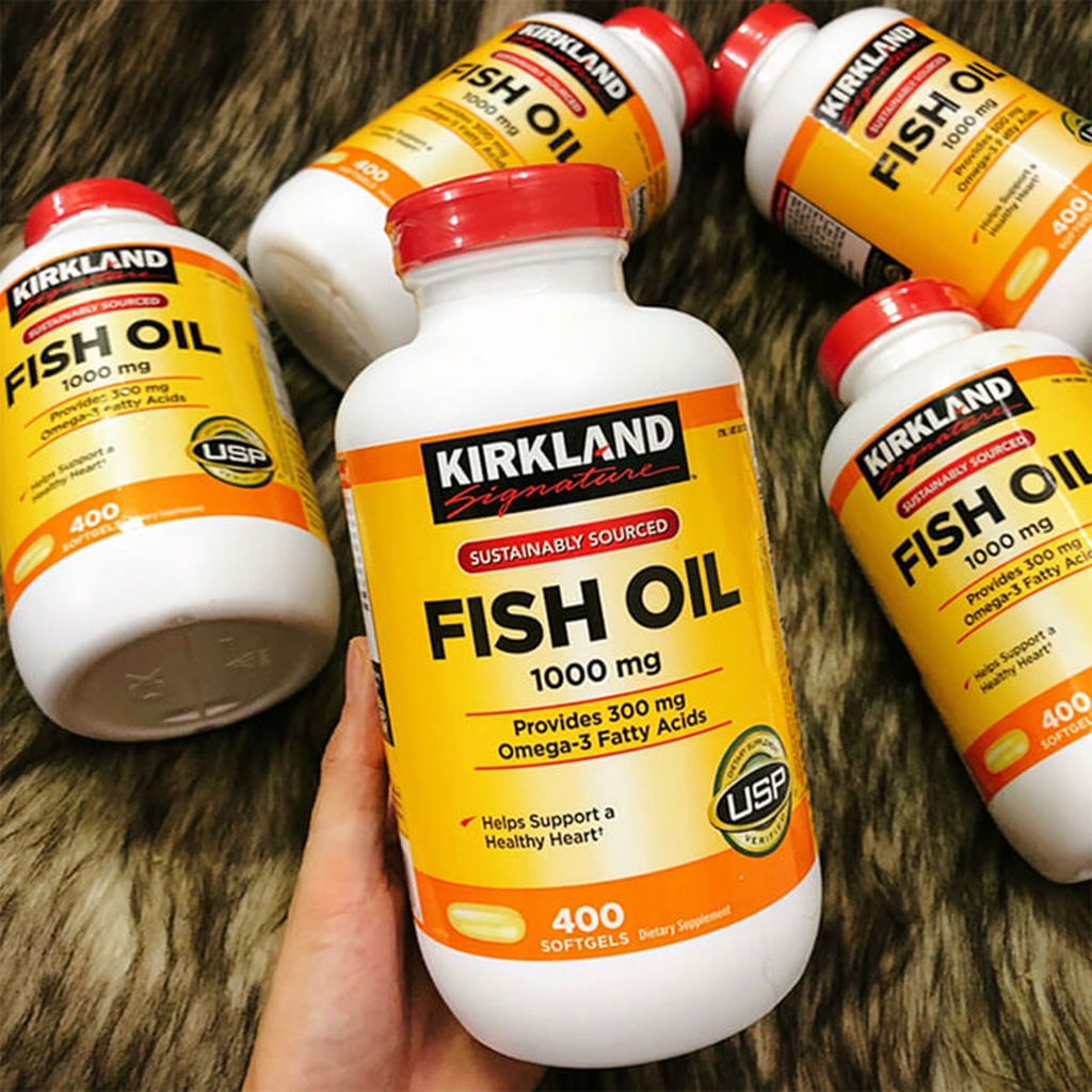 Viên Uống Dầu Cá Kirkland Fish Oil Omega3 1000mg 400 Viên