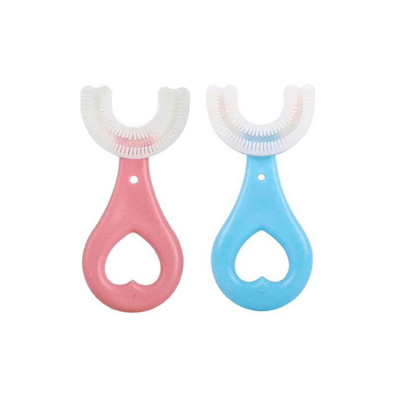 Set 2 / 4 Bàn Chải Silicone Hình Chữ U Tập Đánh Răng Cho Bé