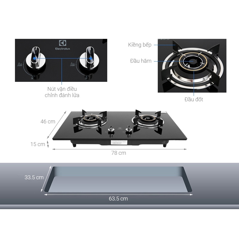 Bếp ga âm Electrolux EHG723BA - Smart House