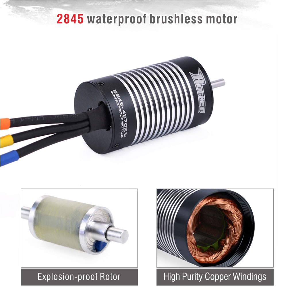 Động Cơ Không Chổi Than Chống Nước 2845 3100KV 3800KV 4370KV 5000KV Cho Xe Điều Khiển Traxxas HSP Monster On Road WLtoys 10428 12428 1 / 12 RC