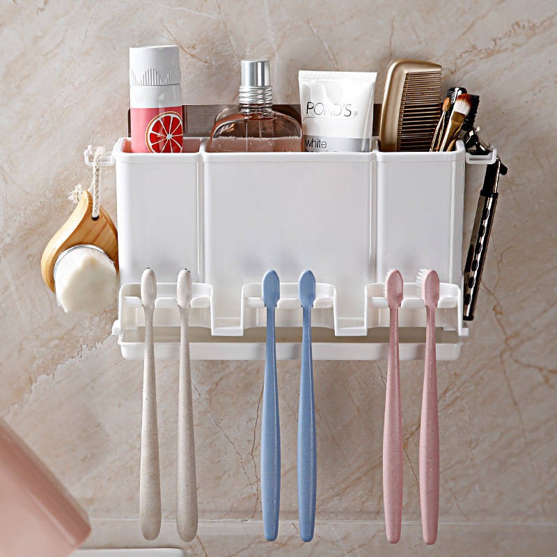 kệ lò vi sóngđời Hộp đựng bàn chải đánh răng, máy tiệt trùng, sấy khô, treo tường, không cần đục lỗ | BigBuy360 - bigbuy360.vn