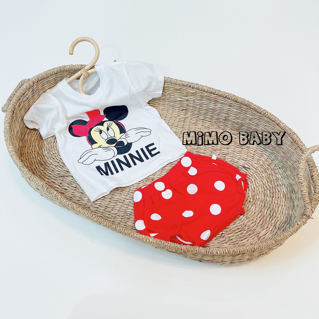 Bộ cộc tay quần đùi chip hình Mickey Minnie siêu đáng yêu (8-15kg)