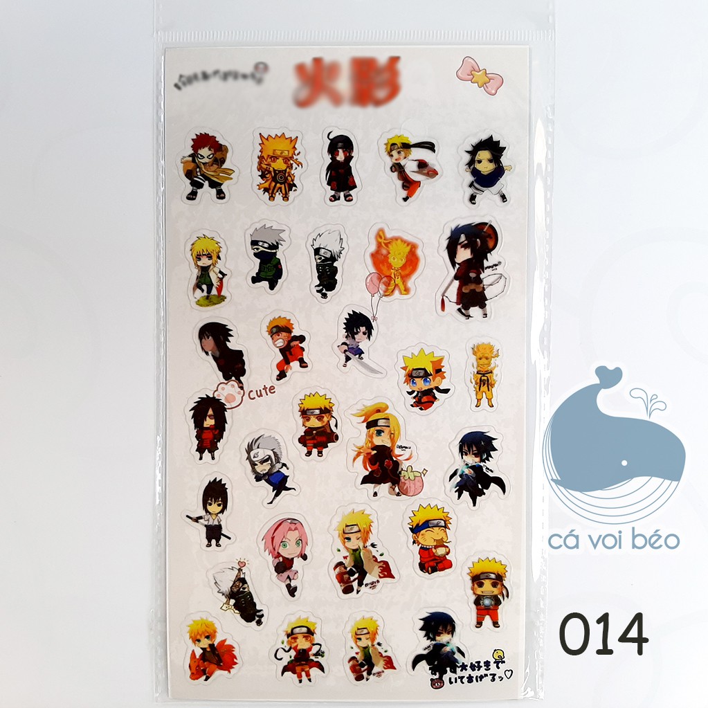 Sticker Biệt đội tế bào Hataraku Saibou Bạch cầu Tiểu cầu Hồng cầu miếng dán trong suốt manga anime sticker manga anime