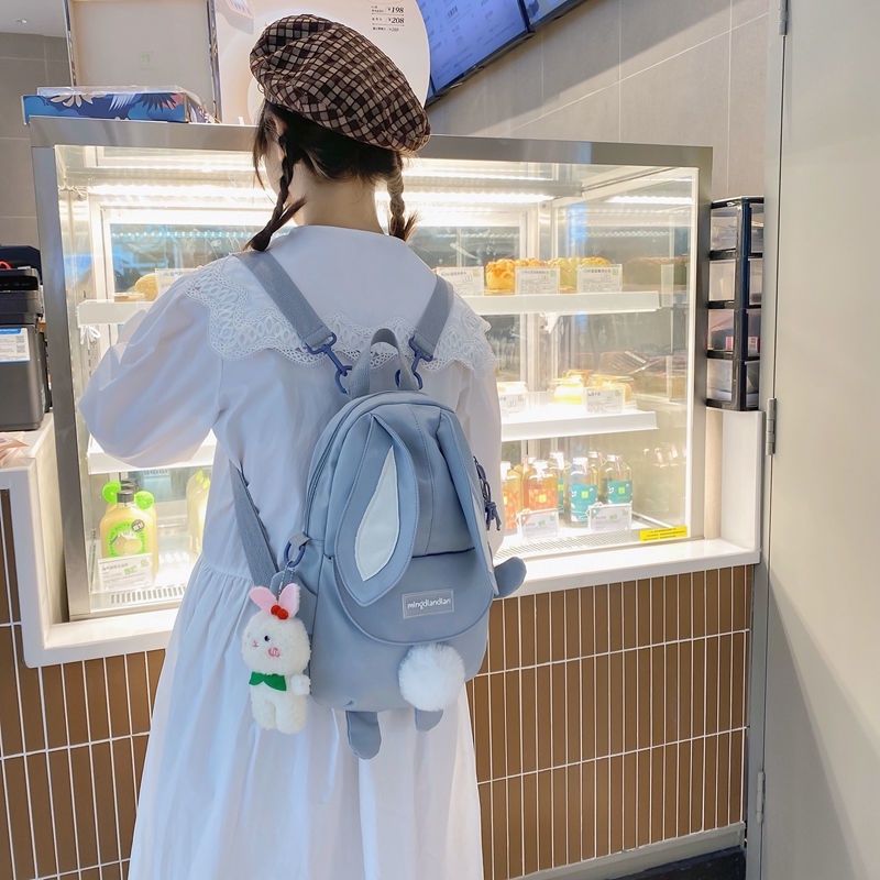 Backpack balo 2022 dành cho nữ Túi đeo chéo vai hình thỏ dễ thương phong cách nhật bản
