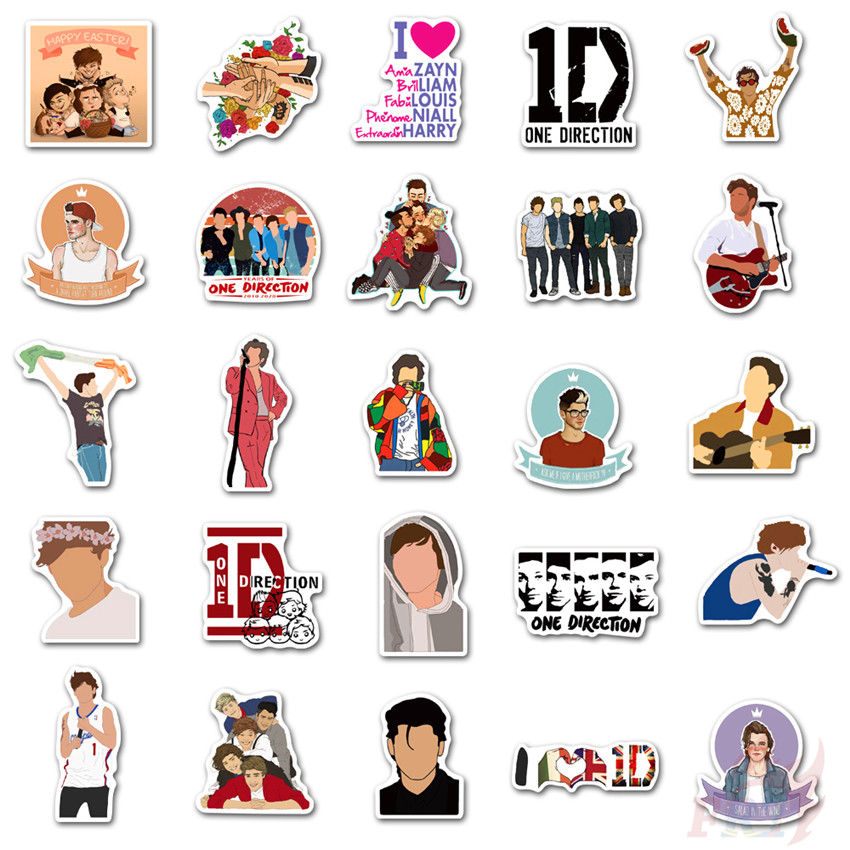 ❉ One Direction 1D - Series 02 Pop Music Band Stickers ❉ 50Pcs/Set Louis Tomlinson Harry Edward Styles Liam Payne Niall James Horan DIY Fashion Mixed Doodle Decals Stickers