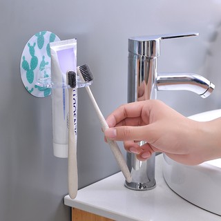 Giá Dán Tường Để Kem Đánh Răng, Bàn Chải, Dao Cạo Râu - Móc Treo Đồ, Vật Dụng Nhà Tắm Gắn Tường