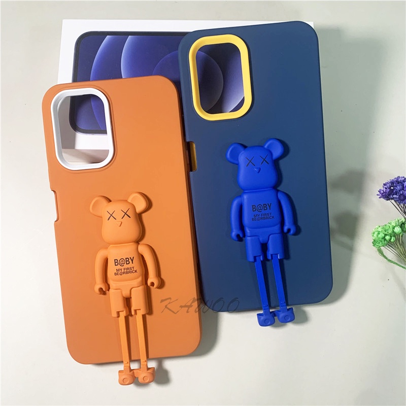 Ốp Điện Thoại Dẻo Họa Tiết Kaws 3D Kèm Giá Đỡ Chống Sốc Cho Redmi Note 10 Pro 10s Note 11 4G K40 K50 9C 9A Poco F3
