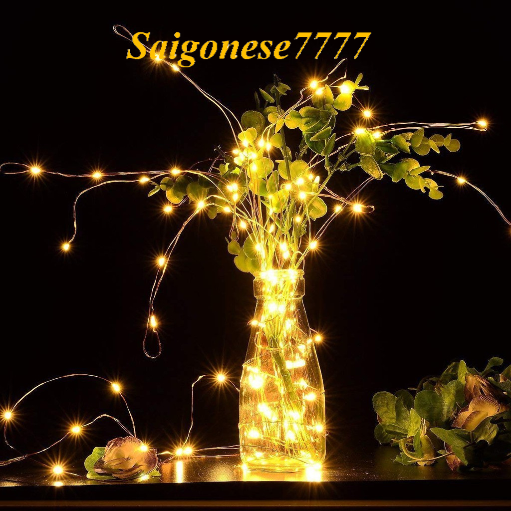 (Kèm Sẵn Pin) Dây Đèn Led Đom Đóm Fairy Light Trang Trí Decor Quấn Cây Noel Lễ Tết Chỉnh Đèn Chớp Nháy Ag13