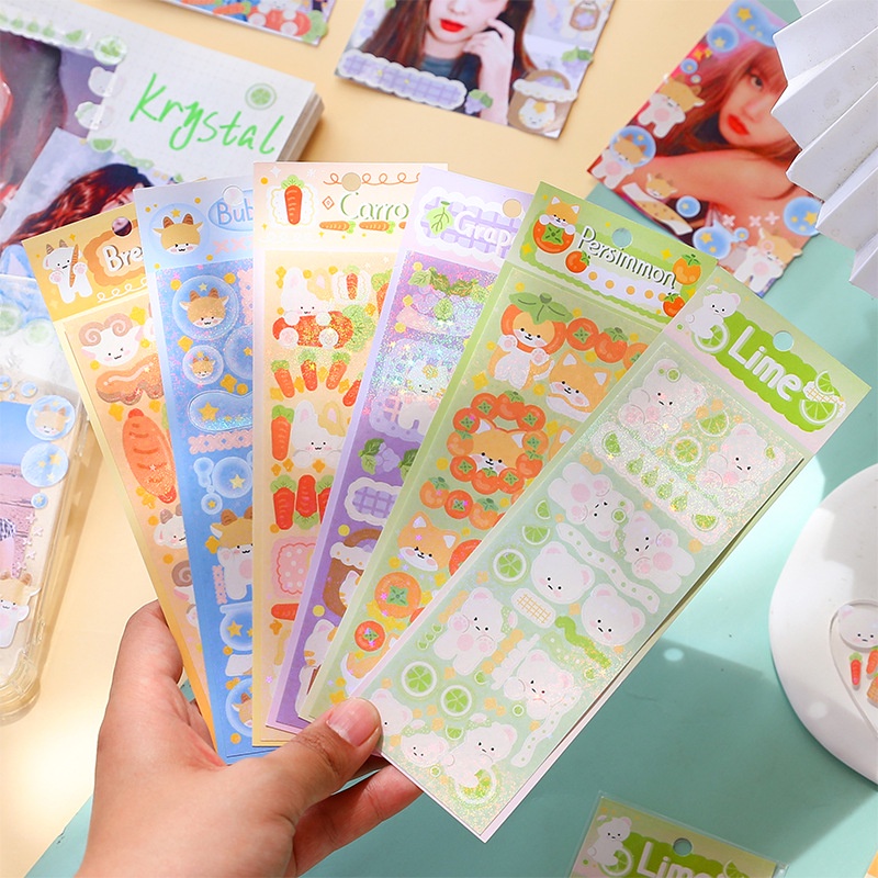 Miếng Dán Trang Trí Nhật Ký Hình Hoạt Hình Dễ Thương