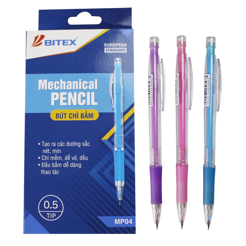 Bút chì bấm Bitex Mp04 ngòi 0.5mm 1 cây màu ngẫu nhiên