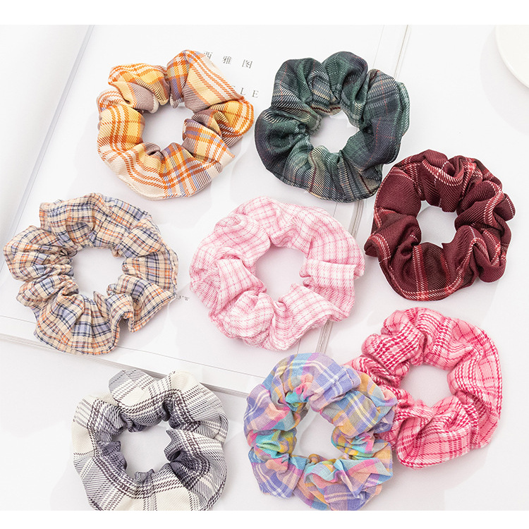 Cột tóc scrunchies hàn quốc vải sọc dễ thương Tiluca S48