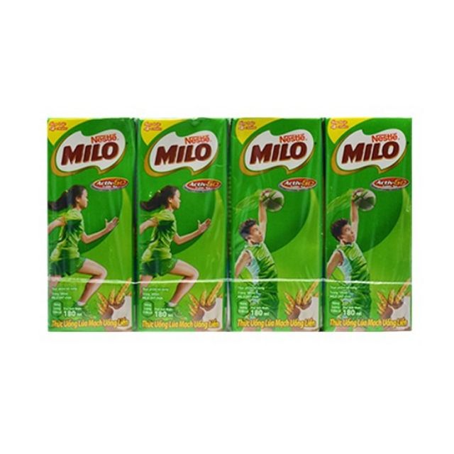 1 hộp lúa mạch uống liền Milo Nestlé hộp 180ml