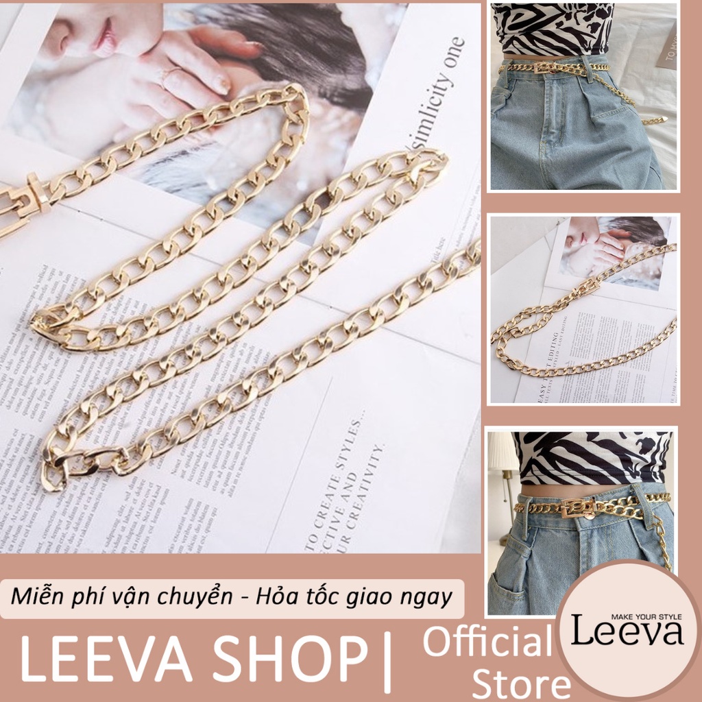LEEVA - Thắt lưng Leeva Shop, dây nịt nữ dây xích phong cách cá tính PK007